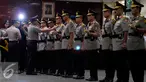 Kapolri Jenderal Pol Badrodin Haiti saat memimpin upacara serah terima jabatan Kapolda Metro Jaya Jakarta, Jumat (12/6/2015). 14 jabatan penting yang terdiri dari para Kapolda, para asisten Kapolri, dll diserah terimakan. (Liputan6.com/Johan Tallo)