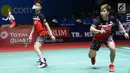 Pebulu tangkis ganda putra Indonesia, Marcus Fernaldi Gideon/Kevin Sanjaya Sukamuljo saat melawan Satwiksairaj Rankireddy/Chirag Shetty (India) di babak 16 besar Indonesia Open 2019 di Istora Senayan, Jakarta, Kamis (18/7/2019). Marcus/Kevin unggul 21-15, 21-14. (Liputan6.com/Helmi Fithriansyah)