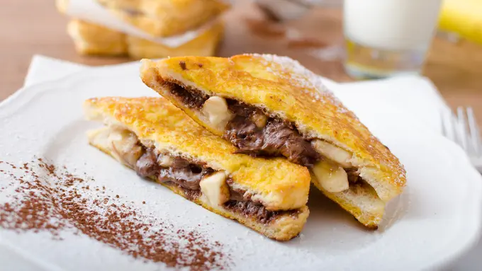 roti panggang isi coklat pisang