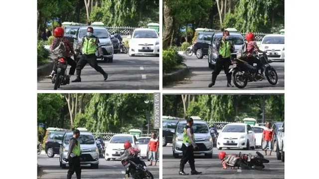 6 Aksi Polisi Tilang Pengendara yang Melanggar Ini Bikin Senyum