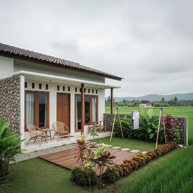 9 Contoh Rumah 1 Lantai di Kampung dengan Backyard Nyaman Buat Keluarga, Hunian Sejuk