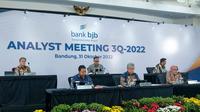 Paparan analyst meeting Bank BJB kuartal III 2022, Senin (31/10/2022).  Bank ini membukukan laba Rp 2,2 trilliun, tumbuh 23,3 persen secara tahunan (year on year).
