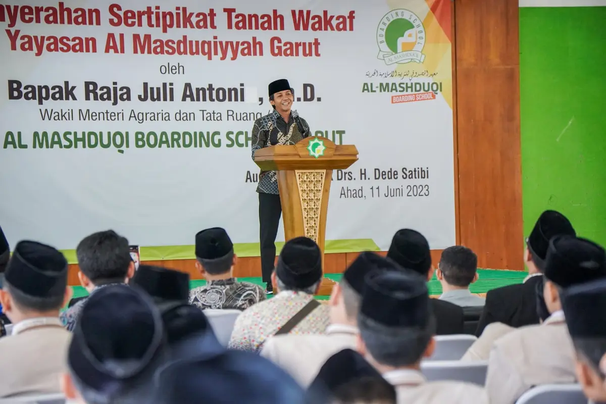Wakil Menteri Agraria dan Tata Ruang/Wakil Kepala Badan Pertanahan Nasional (ATR/BPN), Raja Juli Antoni, menyampaikan pihaknya berkomitmen untuk mensertifikasi tanah wakaf lebih banyak dari tahun 2022 (Istimewa)
