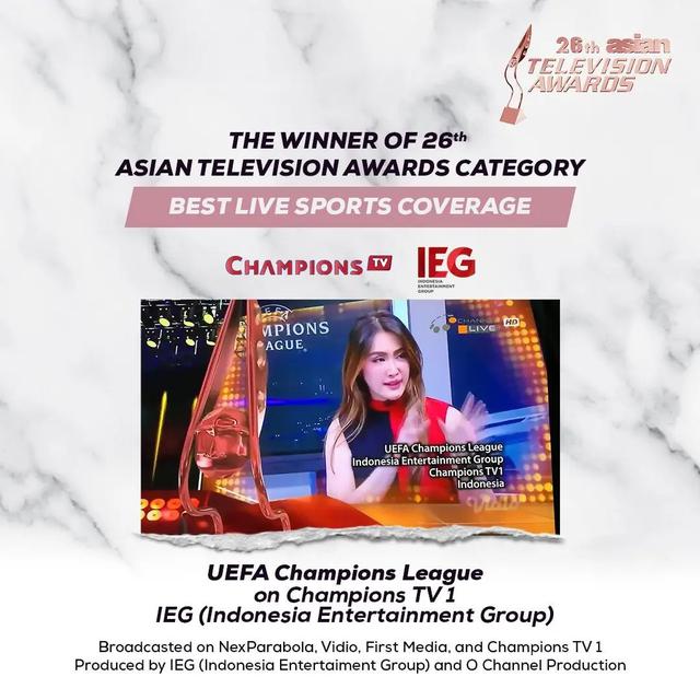 IEG Raih Dua Penghargaan dalam 26th Asian Television Awards. (ist)