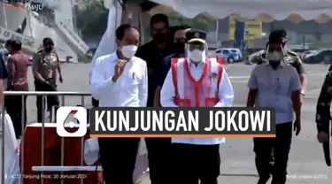 Presiden Joko Widodo mengunjungi posko darurat evakuasi Pesawat Sriwijaya Air SJ182. Rombongan Presiden tiba di lokasi Rabu (20/1) siang.