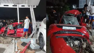 Detik-Detik Agya Dihantam Kereta hingga Terpental 30 Meter