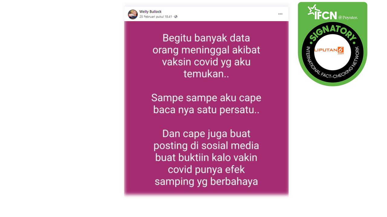 Klaim banyak data orang meninggal akibat vaksin covid-19