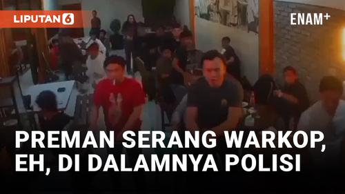 VIDEO: Warkop di Makassar Diserang saat Sekelompok Polisi Sedang Ngopi