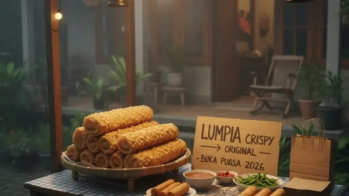 Usaha menjual lumpia goreng di sore hari/Gemini AI