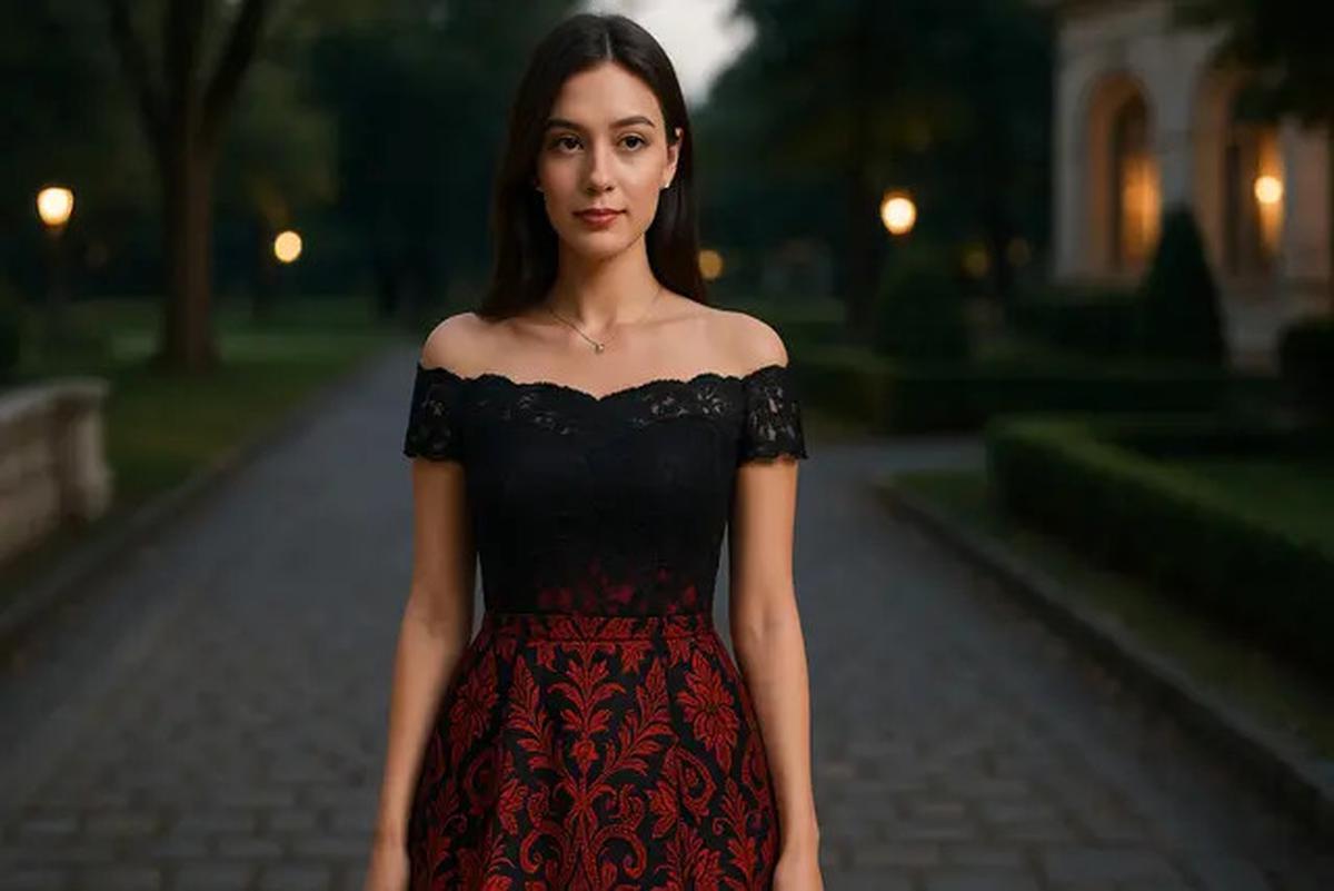 7 Model Dress Batik Brokat Warna Merah dan Hitam, Elegan Cocok untuk Acara Malam
