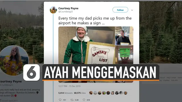 Poster unik selalu dibawa ayah ini saat sambut putrinya di bandara. Pemilik Twitter Courtney Payne membagikan kisahnya.