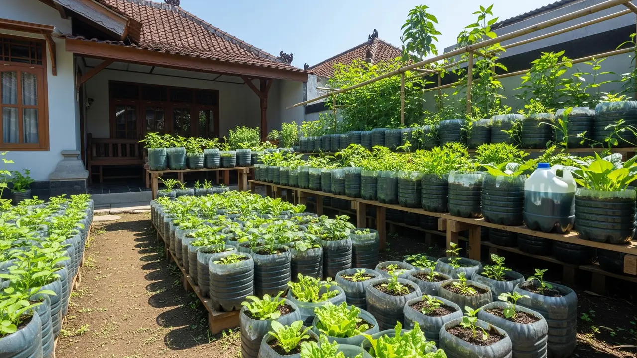 Inspirasi Pekarangan Produktif Menggunakan Galon Bekas/Foto: AI Generated