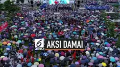 Demostrasi yang sudah berlangsung hampir minggu ke-10 di Hong Kong berlanjut kepada aksi damai yang dilakukan di taman Victoria, minggu lalu (18/8/2019). Para demonstran tetap menyerukan mengenai hak demokrasi.