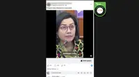 Cek Fakta Liputan6.com mendapati klaim video mantan Menkeu Sri Mulyani mengumumkan berbagi dana bantuan Rp 60 juta. (Foto: tangkapan layar Facebook)