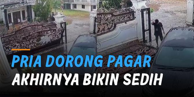 VIDEO: Apes, Pria Dorong Pagar Rumah Terus Ditinggal Pergi Akhirnya Bikin Sedih