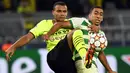 Bermain di hadapan publik sendiri, klub yang berjuluk Die Borussen tersebut harus menhadapi perlawanan sengit dari Sporting Lisbon. (AFP/Ina Fassbender)