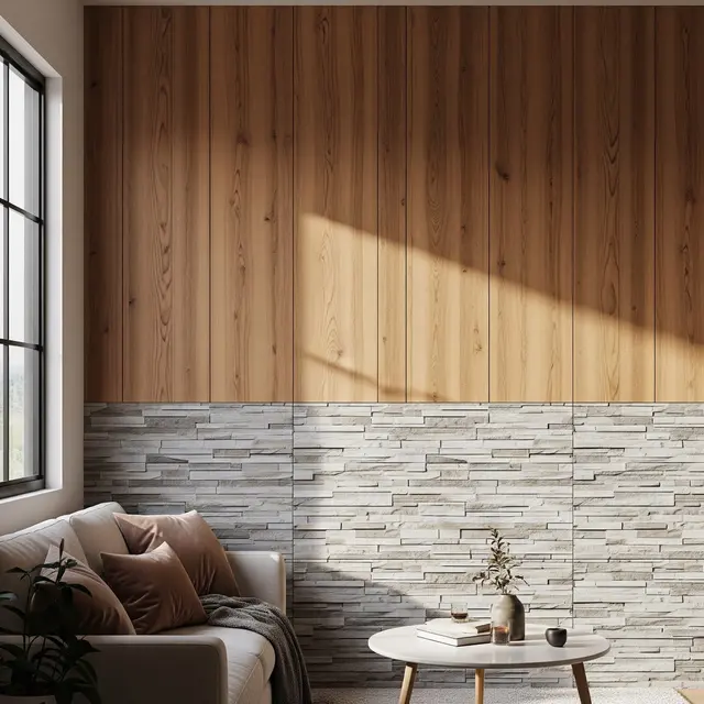 9 Ide Desain Dinding PVC Ruang Tamu, Interior Terlihat Lebih Modern dan Estetik