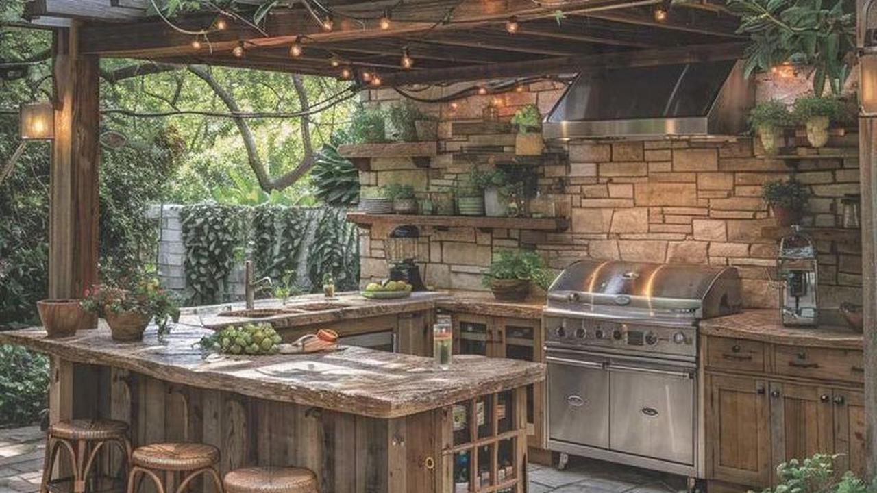 Desain Dapur Minimalis Sederhana di Desa Outdoor