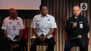 Direktur Operasi Indonesia Tourism Development Corporation (ITDC) Troy Reza Warokka (kanan) saat acara peluncuran World Superbike (WSBK) Indonesian Round 2023 di Jakarta, Kamis (12/01/2023). Ajang balap motor bergengsi dunia World Superbike (WSBK) musim 2023 bakal kembali menghelat salah satu serinya di Sirkuit Mandalika, Lombok, NTB pada 3-5 Maret mendatang. (Liputan6.com/Herman Zakharia