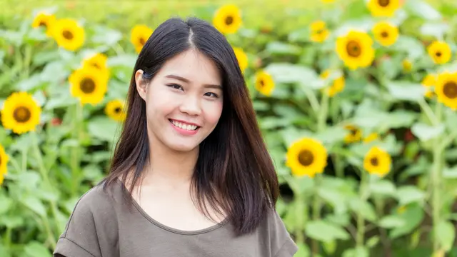 bunga matahari kalem bahagia baik cantik
