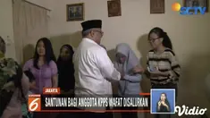 Ketua KPU Arief Budiman salurkan bantuan bagi anggota KPPS yang wafat secara simbolis pada keluarga almarhum Ketua TPS 68 Sukabumi Selatan Umar Madi.