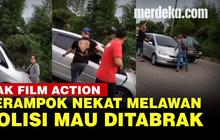 VIDEO: Momen Dramatis Polisi Tangkap Perampok di Tol Pasir Koja, Naik ke Kap Mobil