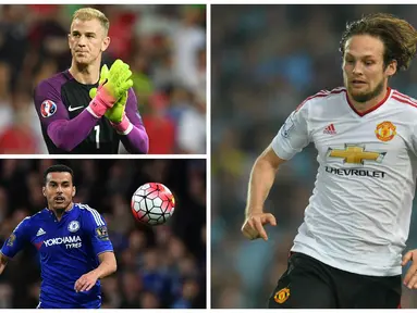 Kabar transfer terkini, Jumat (12/8/2016), diwarnai kabar Inter Milan yang ingin mendatangkan bek Manchester United, Daley Blind serta terancamnya posisi Joe Hart karena pelatih baru Manchester City, Pep Guardiola. (AFP)