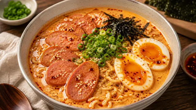 Resep Mie Ramen Sosis Pedas tapi Versi Creamy
