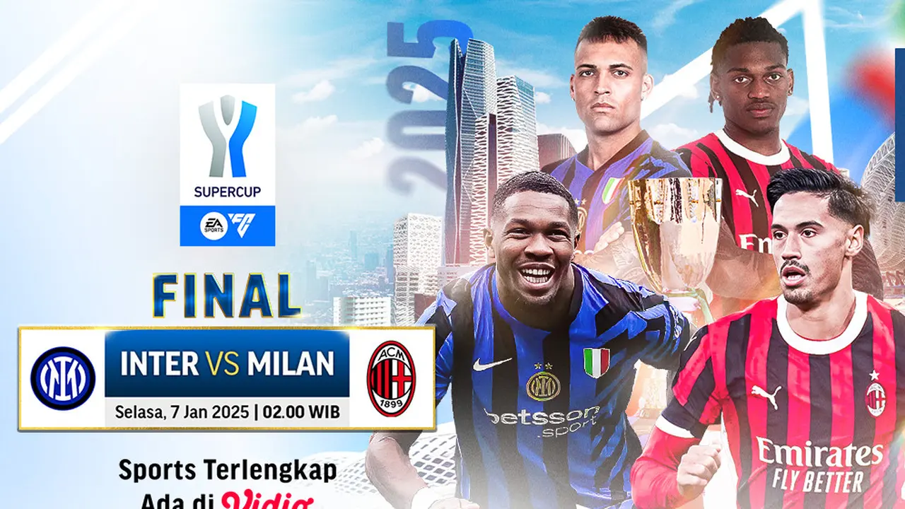 Jadwal Pertandingan Final Supercoppa Italiana 2025: Inter Milan vs AC Milan di Vidio