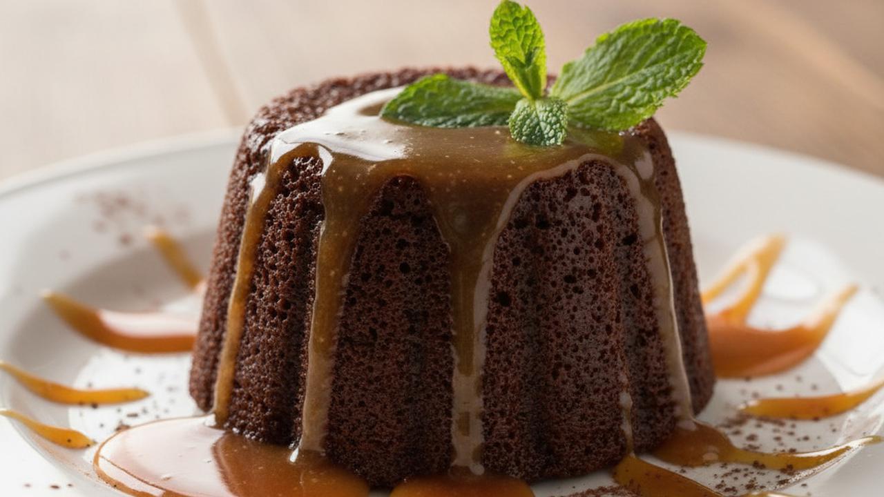 Puding Coklat Kukus dengan Karamel