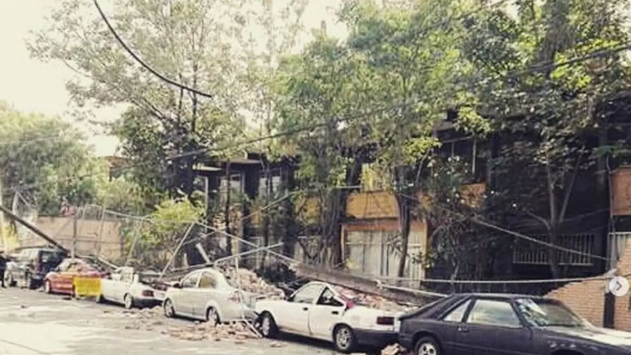Gempa Meksiko menghancurkan bangunan. (Instagram/@ maryssa43)