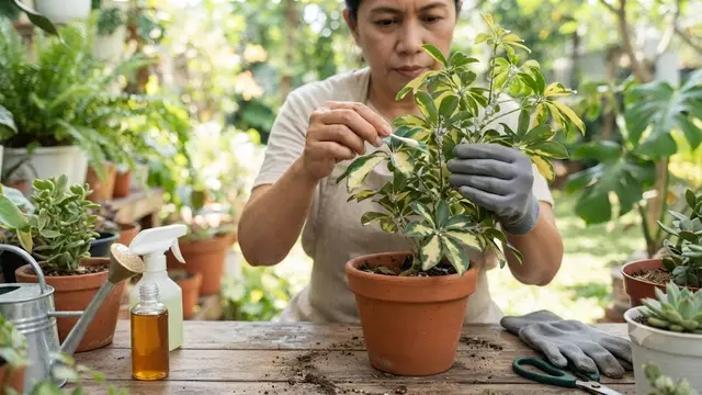 Cara Menghilangkan Cabuk pada Tanaman Hias (AI Generated)