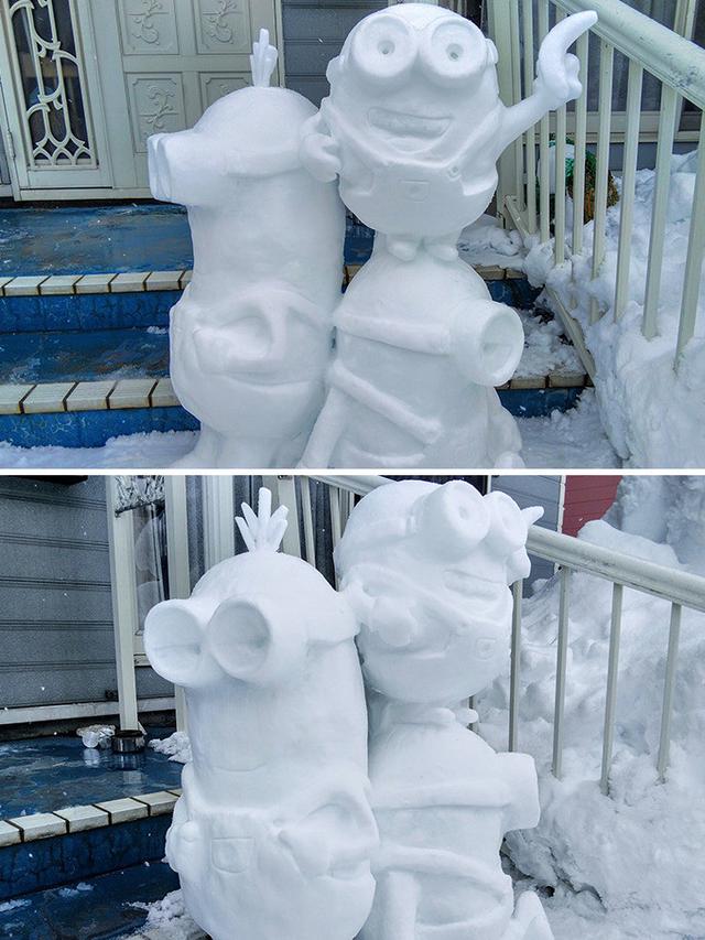 Kreatif, 10 Potret Patung Salju Berbentuk Tokoh Kartun Bikin Takjub