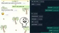 Chat kurir dan pelanggan (sumber: X/txtdrikurir)