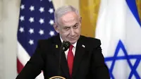 Perdana Menteri Israel Benjamin Netanyahu saat berada di Gedung Putih pada 4 Februari 2025. (Dok.&nbsp;AP Photo/Alex Brandon)