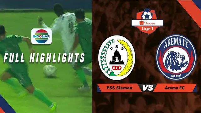 Full highlight pertandingan Shopee Liga 1 antara PSS Sleman melawan Arema Malang, dengan skor akhir 3-1 untuk PSS Sleman.