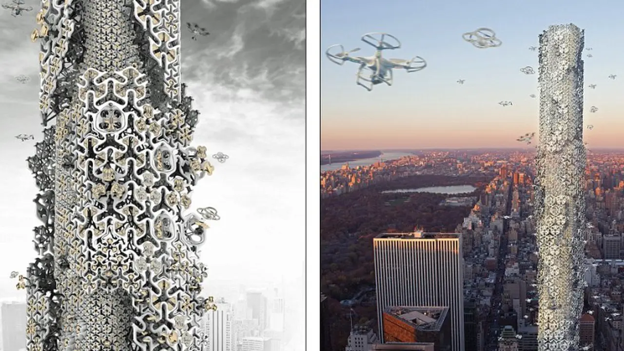 Menara Masa Depan, Sekujur Tubuhnya Ditutupi Drone
