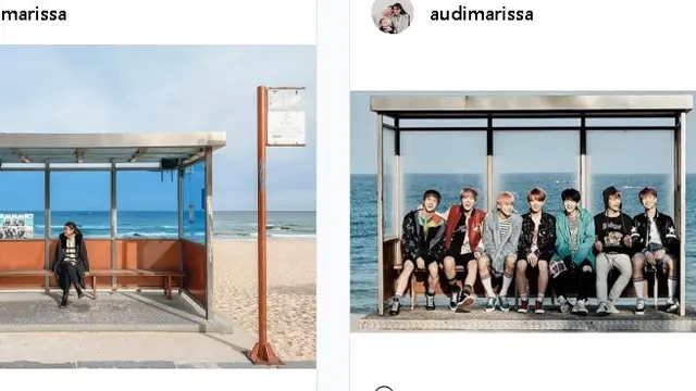 Audi Marissa sambangi lokasi photoshoot BTS dan drakor terkenal (Sumber foto: Instagram @audimarissa)