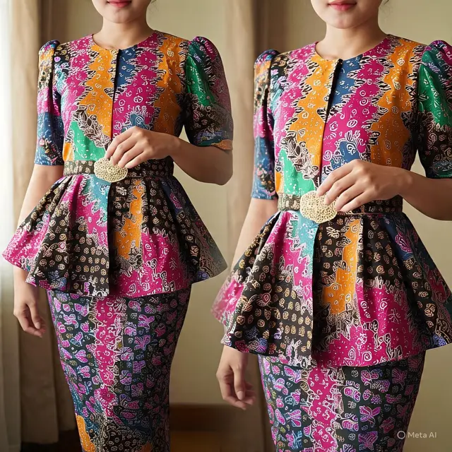 Model Batik Wanita Peplum