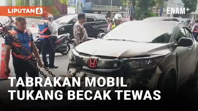 Mobil SUV Tabrak Becak dan Motor, Satu Orang Tewas