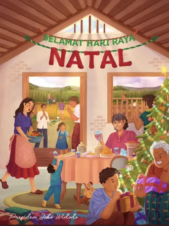 Presiden Joko Widodo atau Jokowi menyampaikan ucapan selamat Natal 2022.