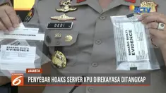 Siber Bareskrim Polri telah menangkap 2 penyebar hoaks server KPU direkayasa untuk memenangkan salah satu paslon di luar negeri.