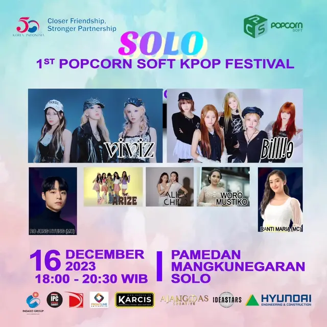  Soft K-Pop Concert Project Festival diselenggarakan di Pamedan Mangkunegaran, Solo, Jawa Tengah.