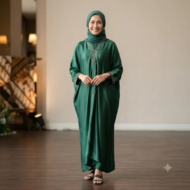 Model Gamis Ibu-Ibu untuk Malam Tirakatan