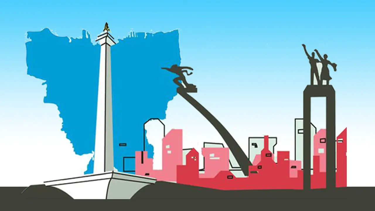 Ilustrasi penurunan muka tanah Jakarta (Liputan6.com / Triyasni)