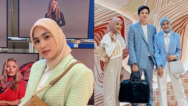 Cut Syifa tampil mengenakan blazer dengan warna cerah