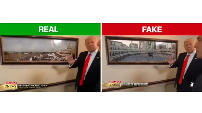 Potongan video viral Donald Trump memuji bangunan suci umat Muslim di Mekah. (Video Grab)