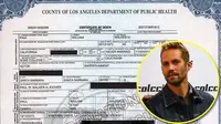 Akta Kematian Paul Walker Resmi Dikeluarkan