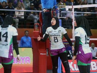 Juara bertahan voli putri, Jakarta Pertamina Enduro gagal memetik kemenangan dalam laga perdana final four Proliga 2026 seri pertama di Jawapos Arena Surabaya, Kamis (2/4/2026) malam. (Dok. PBVSI)