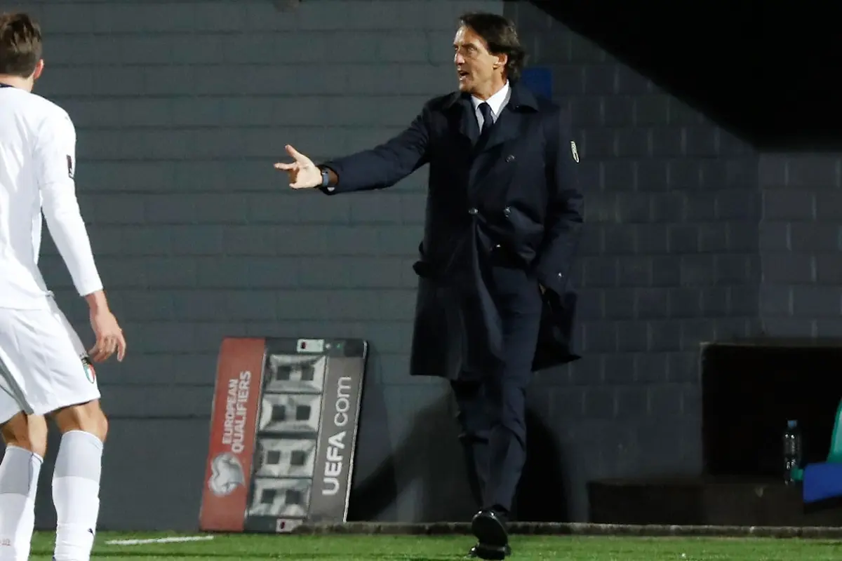Pelatih Timnas Italia, Roberto Mancini.